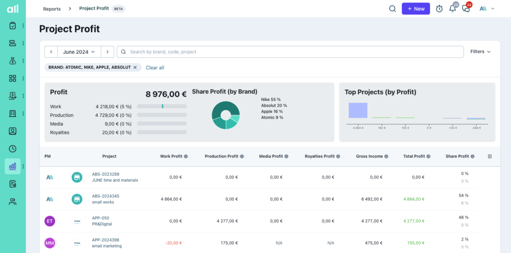 project profit report