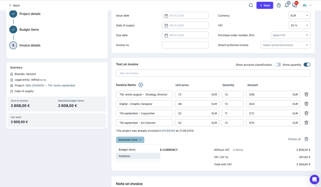  Quantities and Unit Prices on Invoices allfred