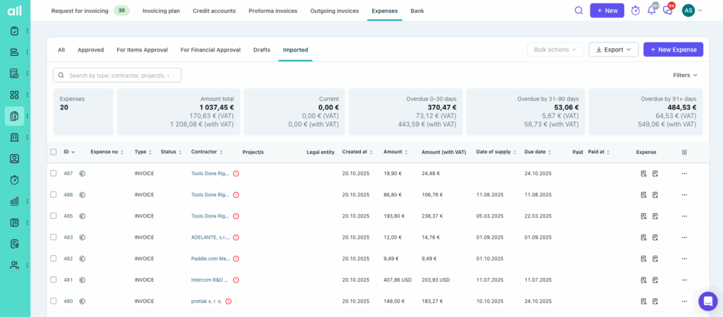 Multi-Attachment Expense Import